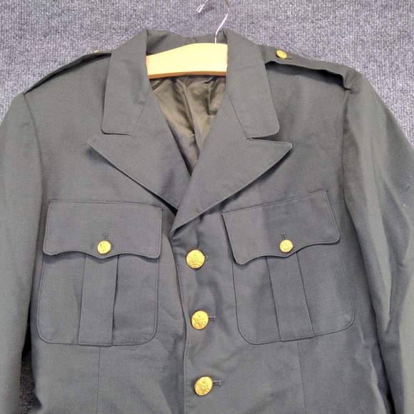 U.S. Army Men's Serge Green Coat Class 3 Type III Size 39L Dress Jacket Military - Picture 10 of 16